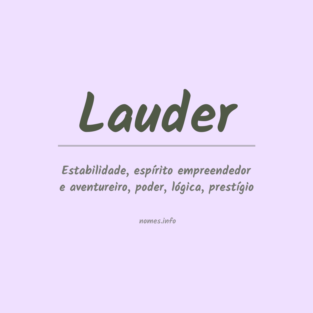 Significado do nome Lauder