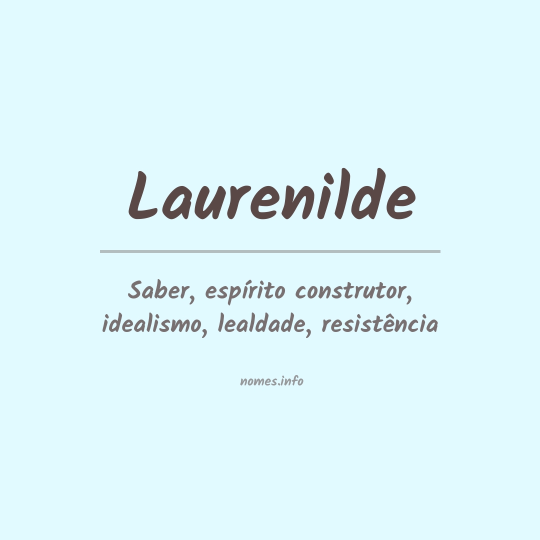 Significado do nome Laurenilde