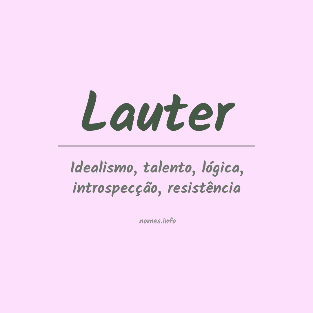 Significado do nome Lauter