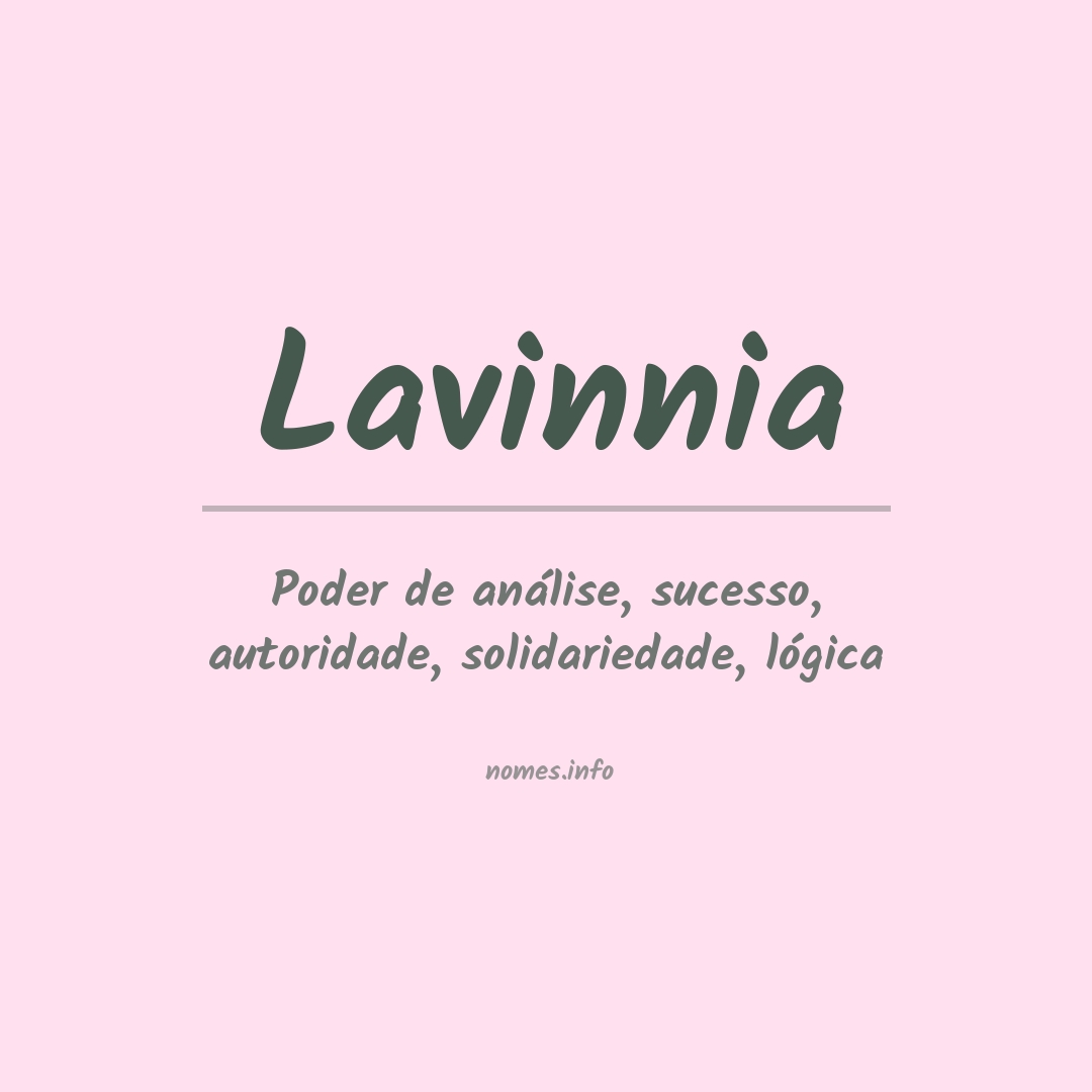 Significado do nome Lavinnia