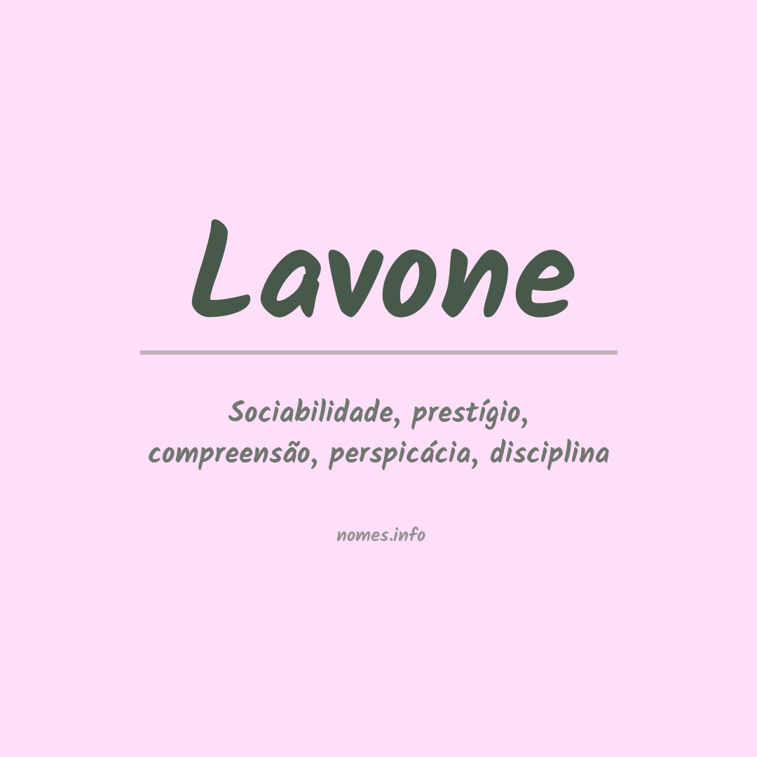 Significado do nome Lavone