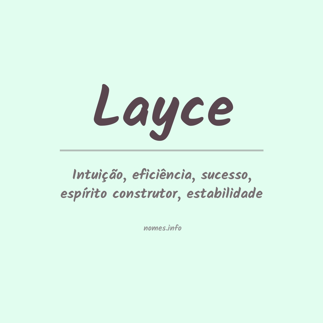 Significado do nome Layce