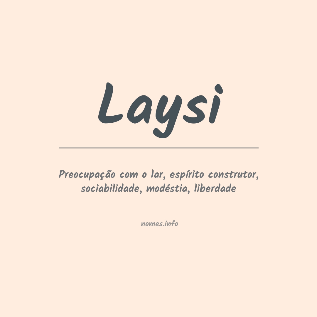 Significado do nome Laysi