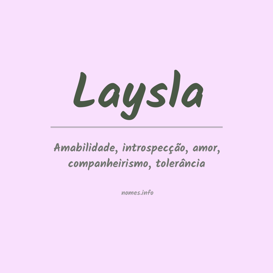Significado do nome Laysla