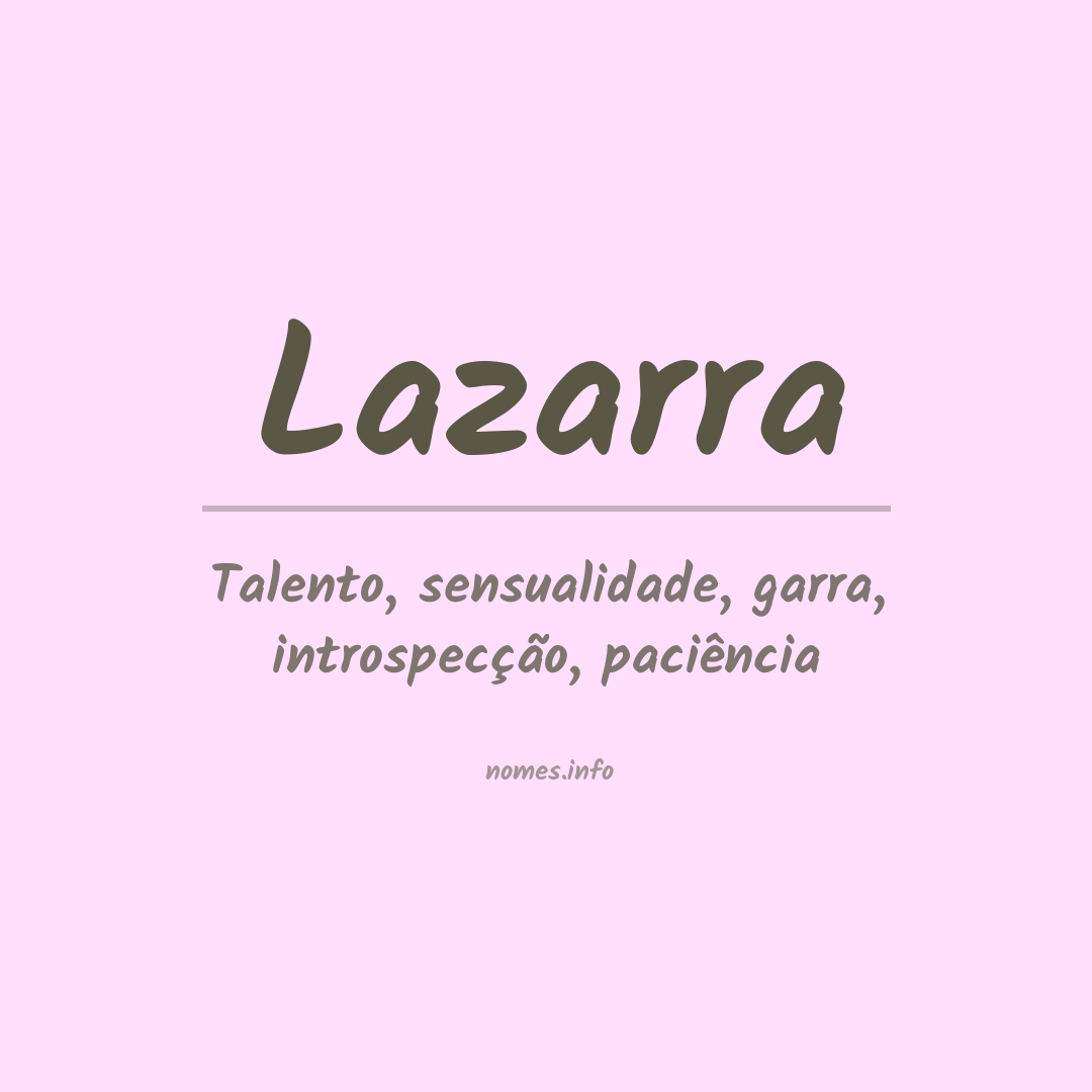 Significado do nome Lazarra