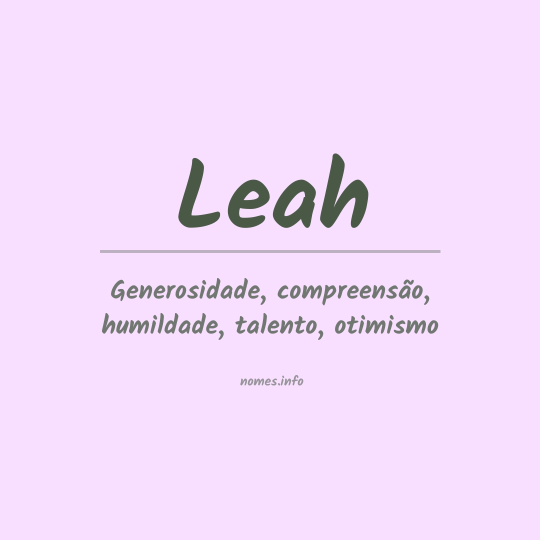 Significado do nome Leah