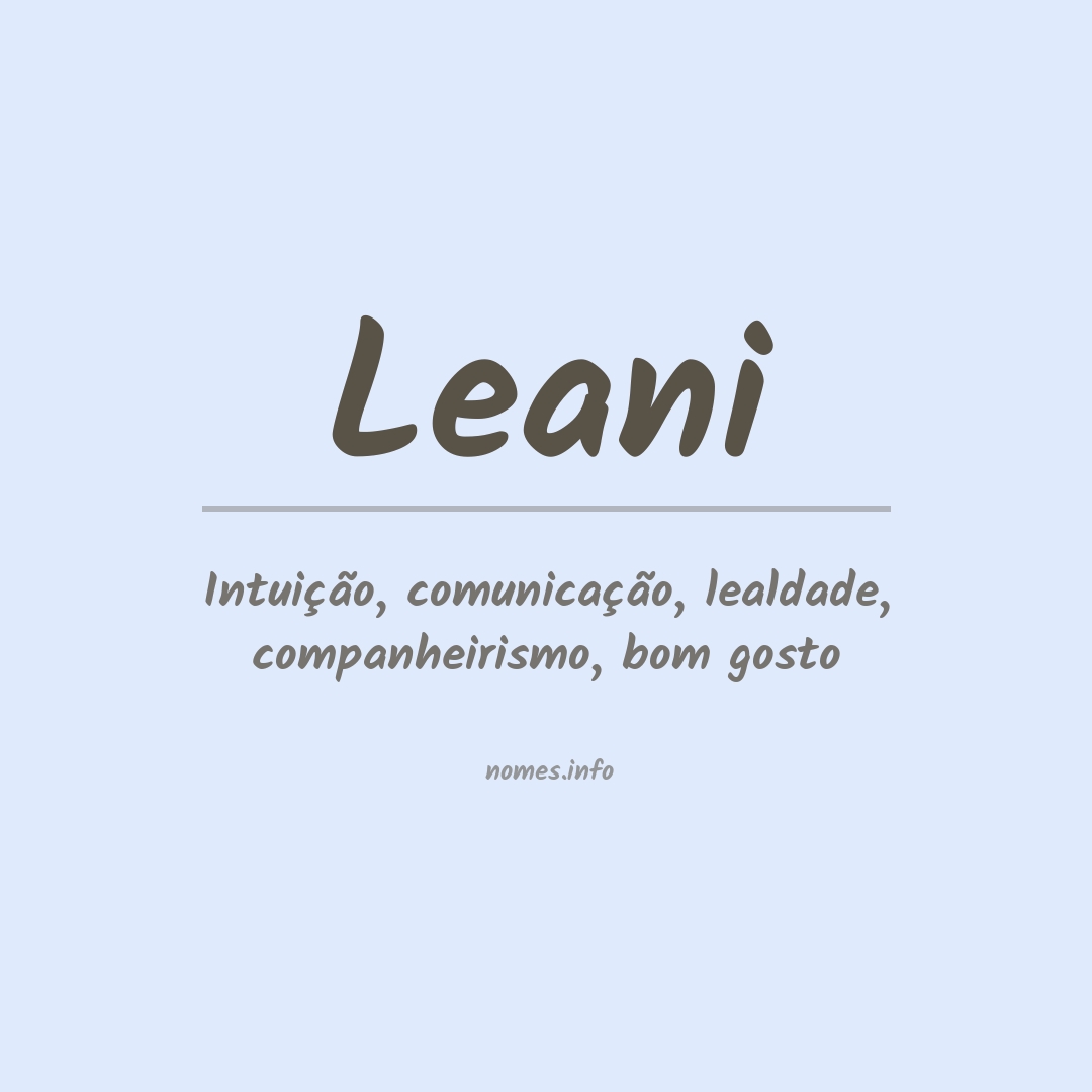 Significado do nome Leani