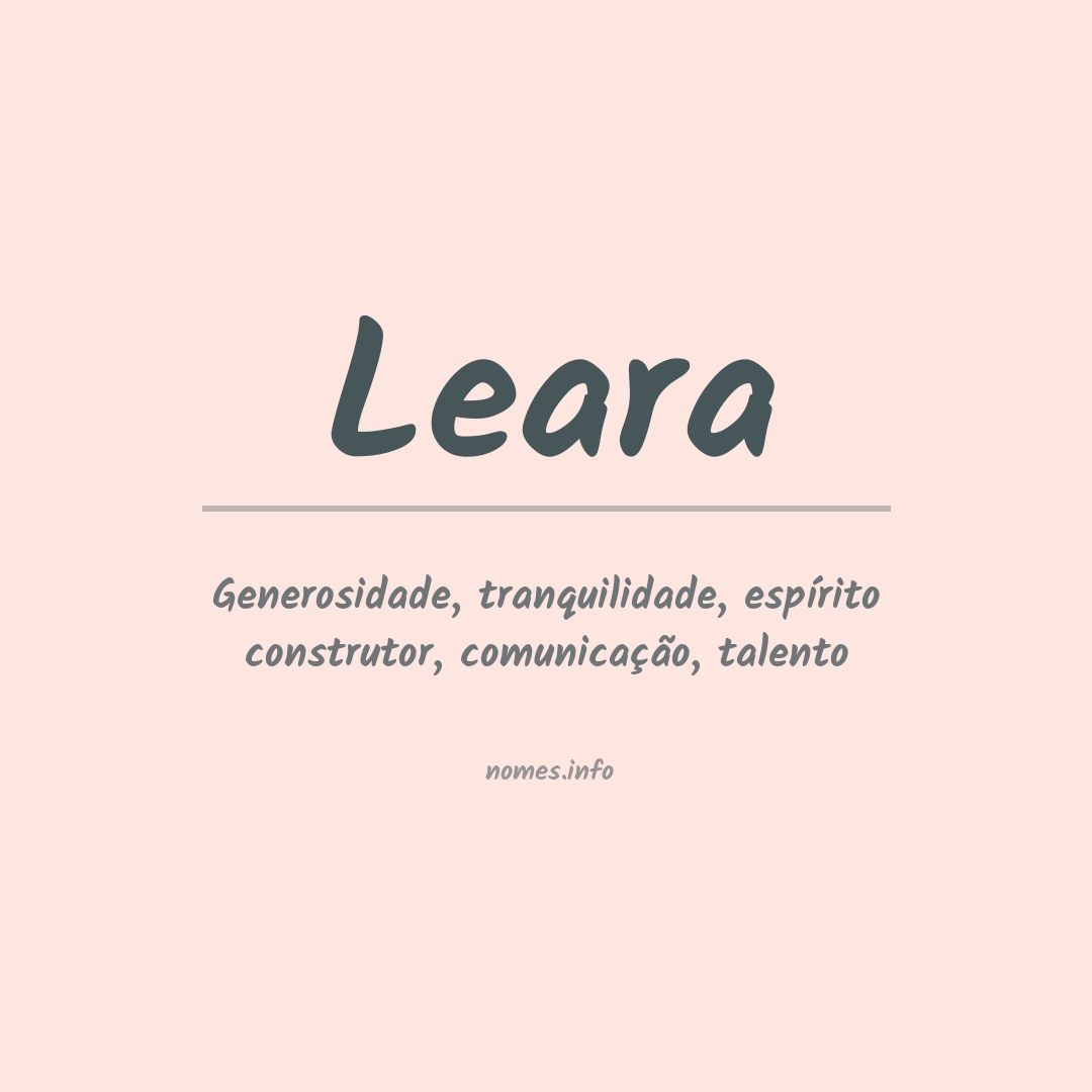Significado do nome Leara