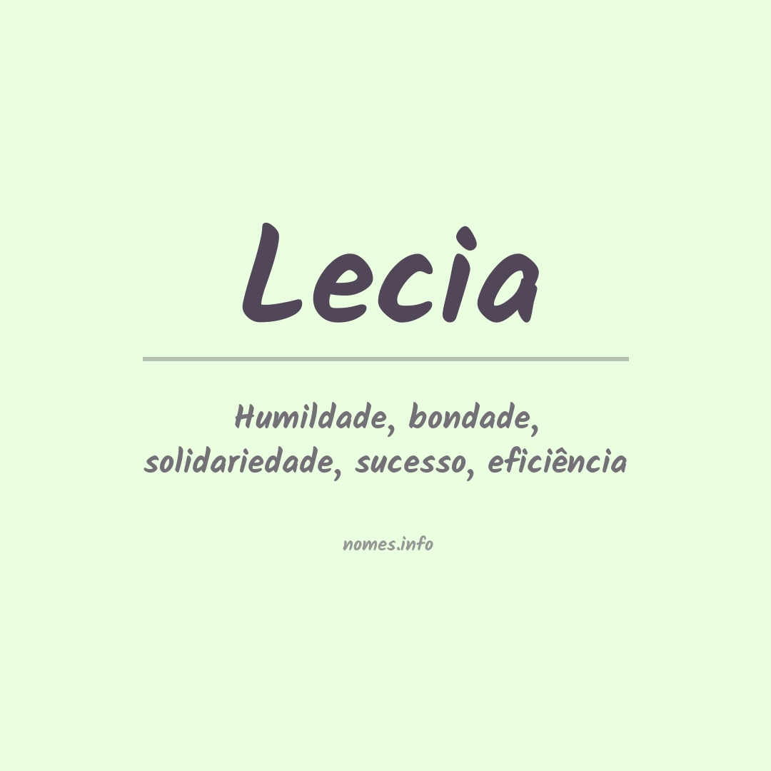 Significado do nome Lecia