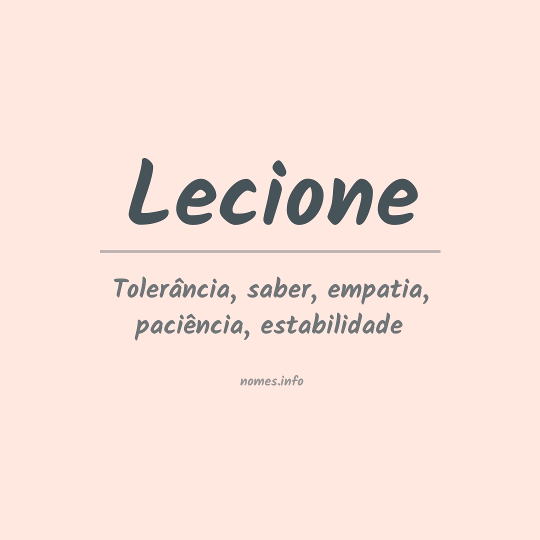 Significado do nome Lecione