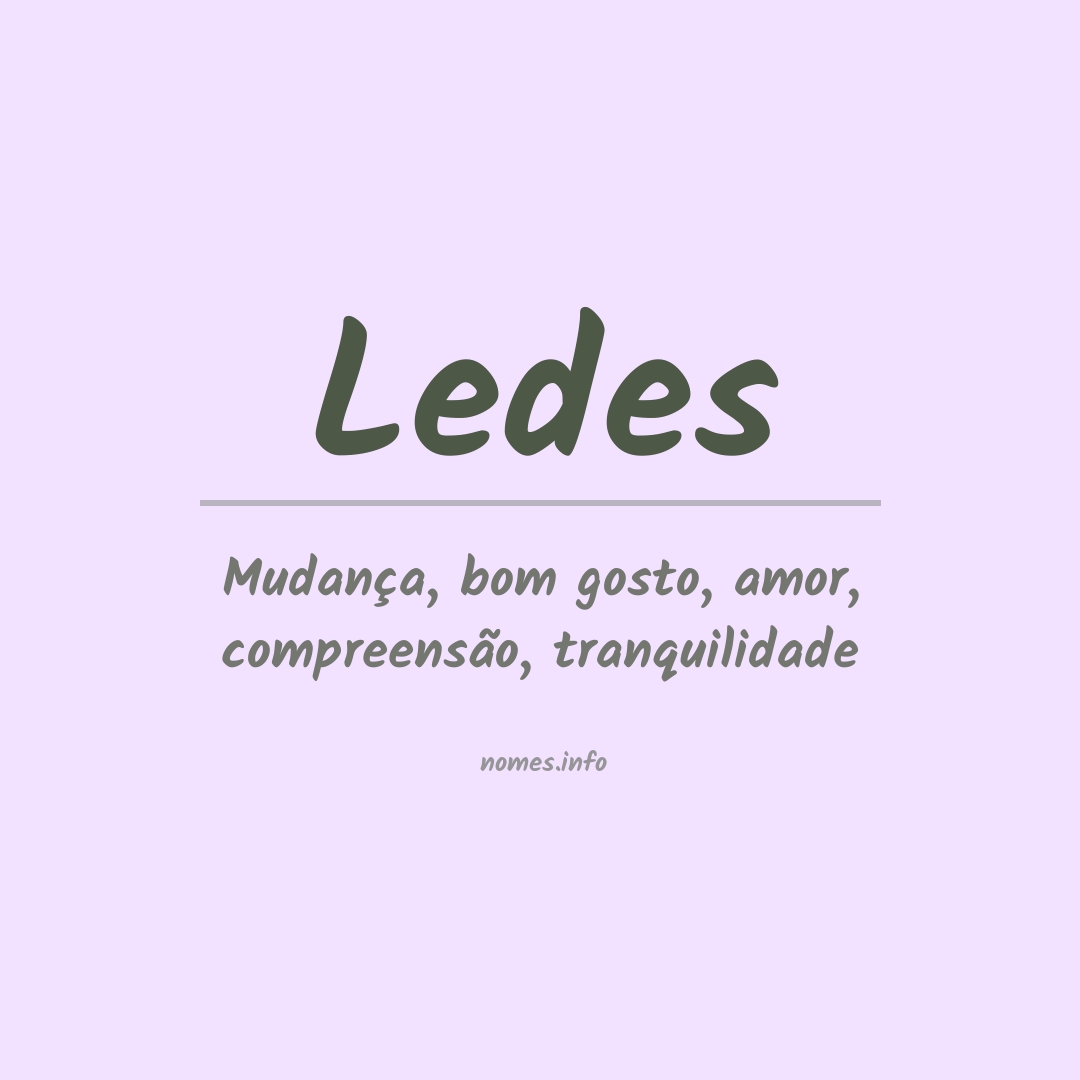 Significado do nome Ledes