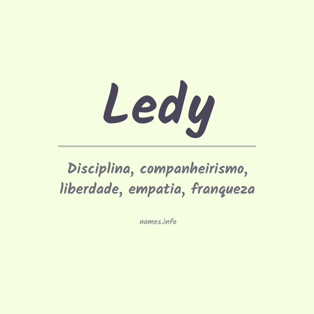 Significado do nome Ledy