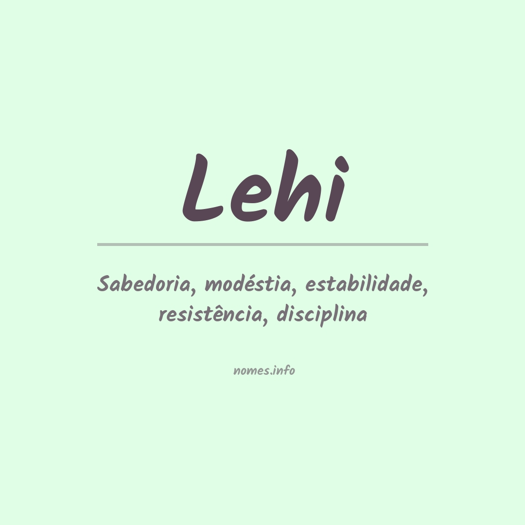 Significado do nome Lehi