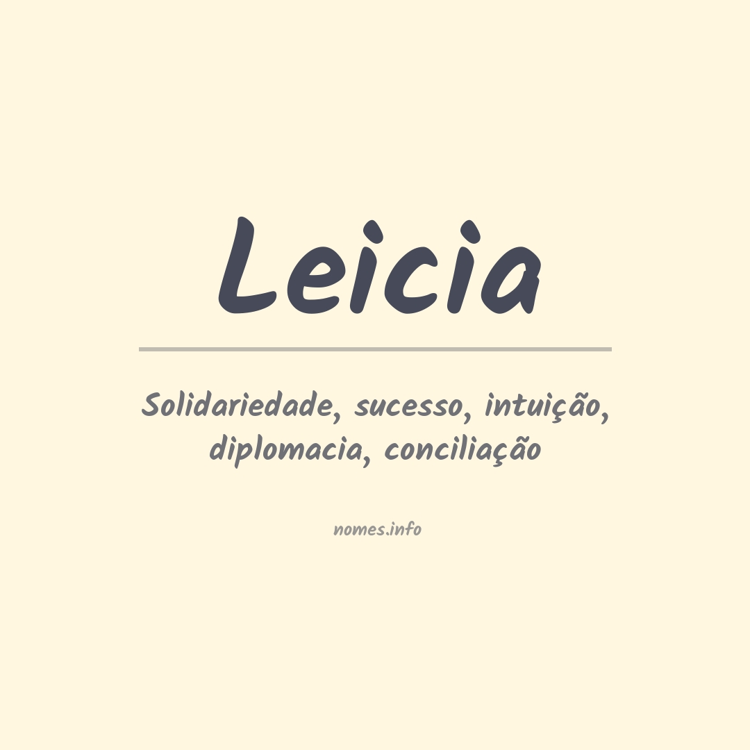 Significado do nome Leicia