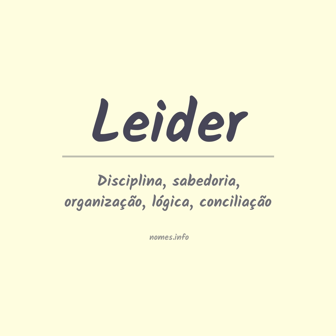 Significado do nome Leider