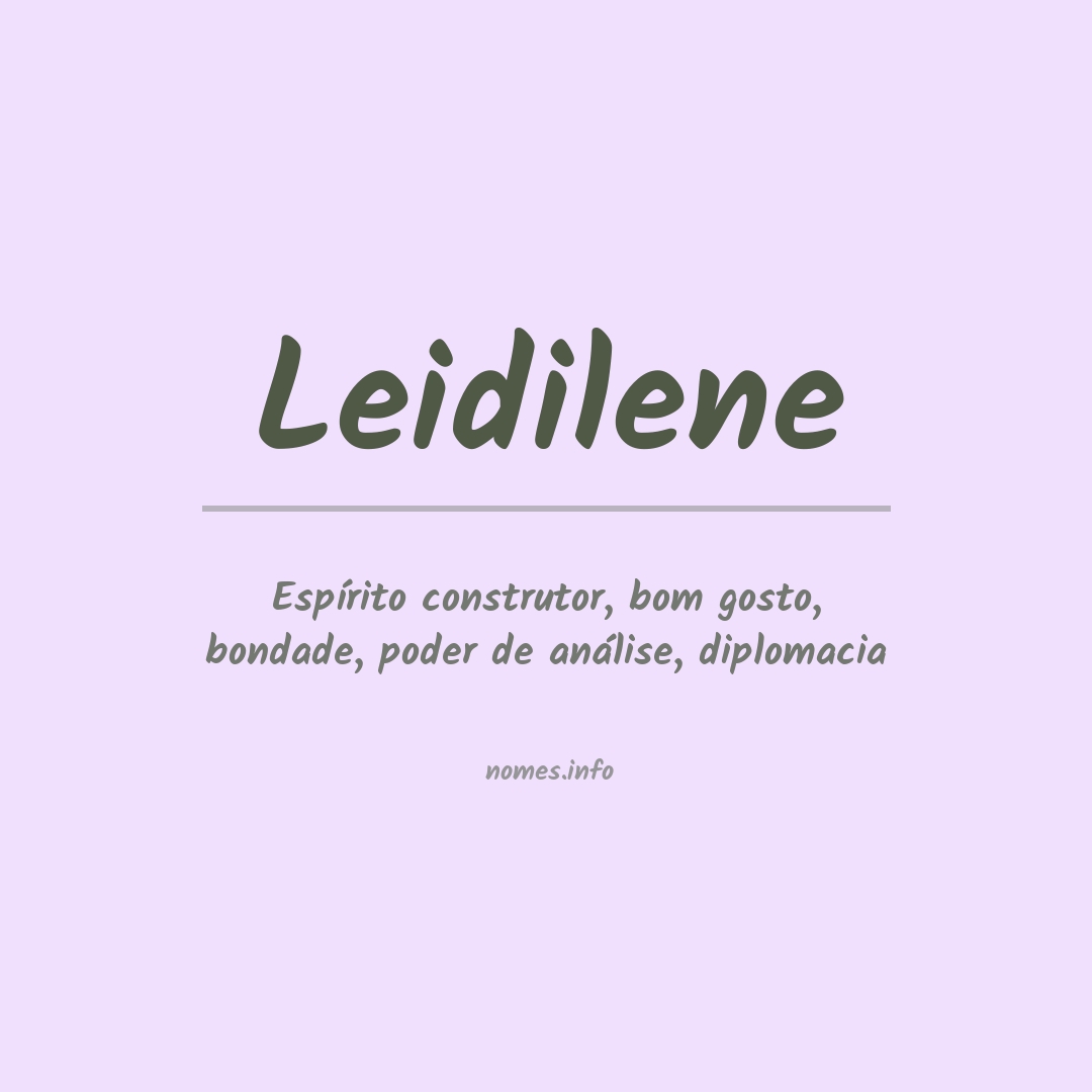 Significado do nome Leidilene