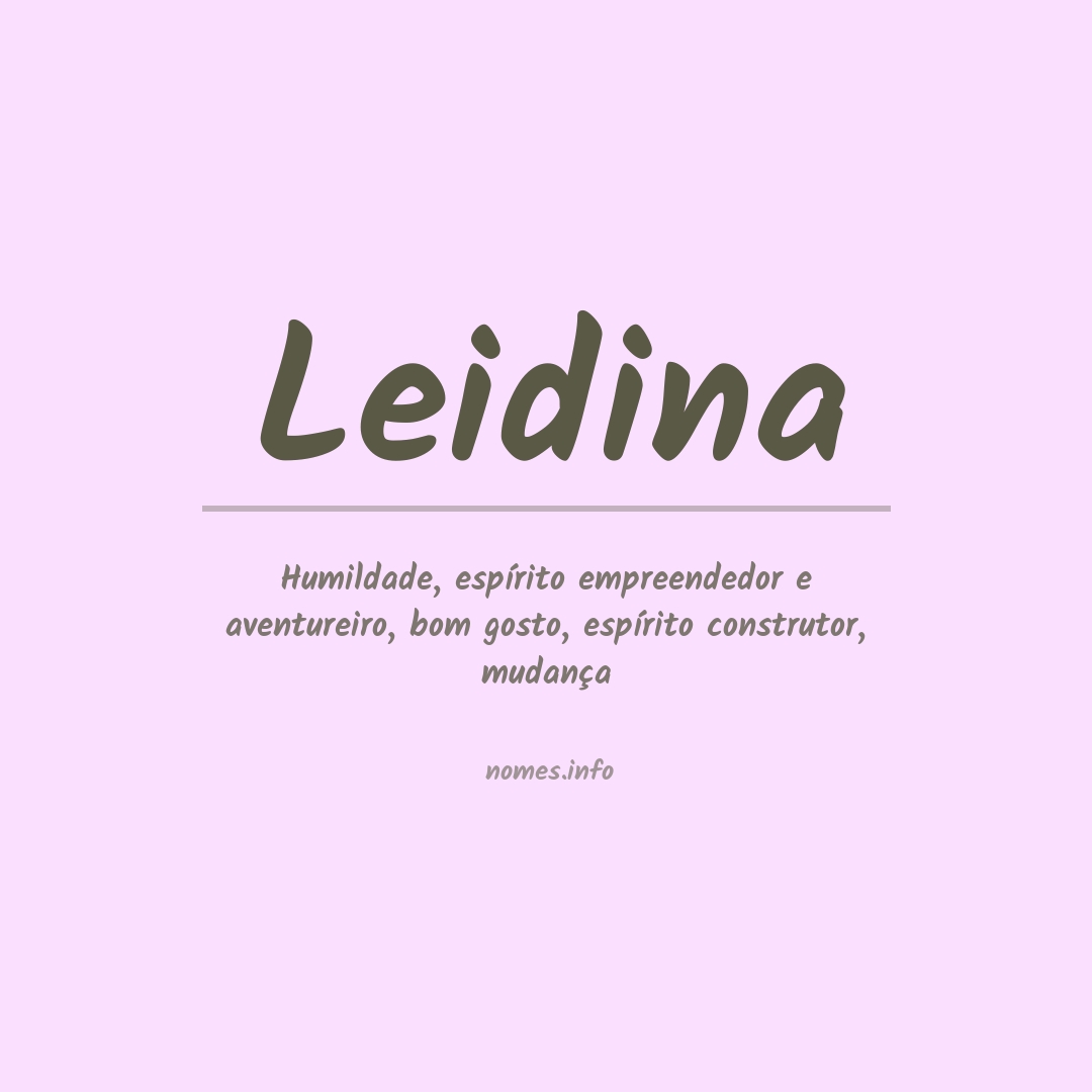 Significado do nome Leidina