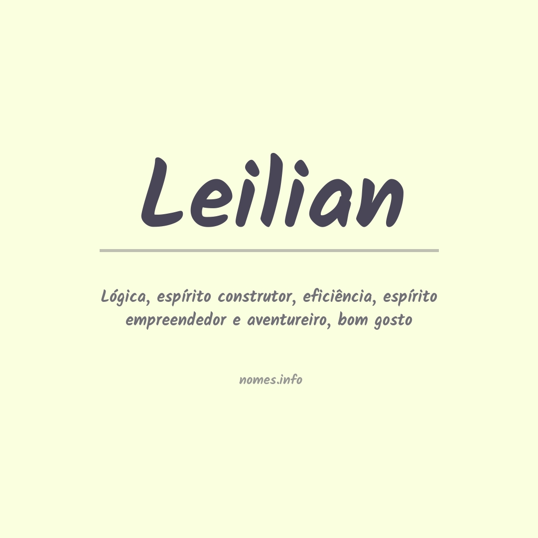 Significado do nome Leilian