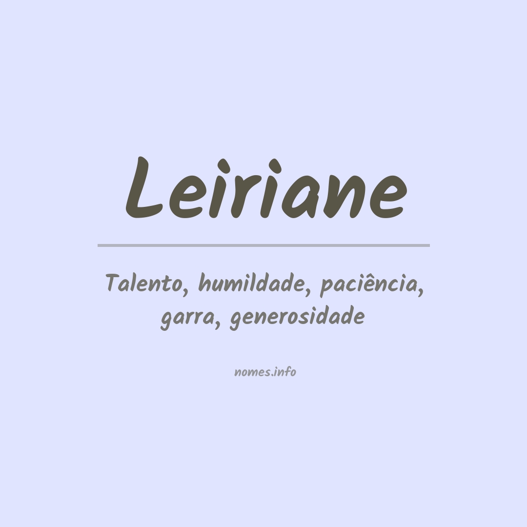 Significado do nome Leiriane