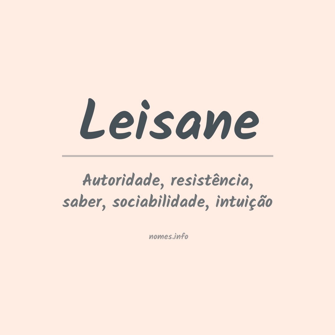 Significado do nome Leisane