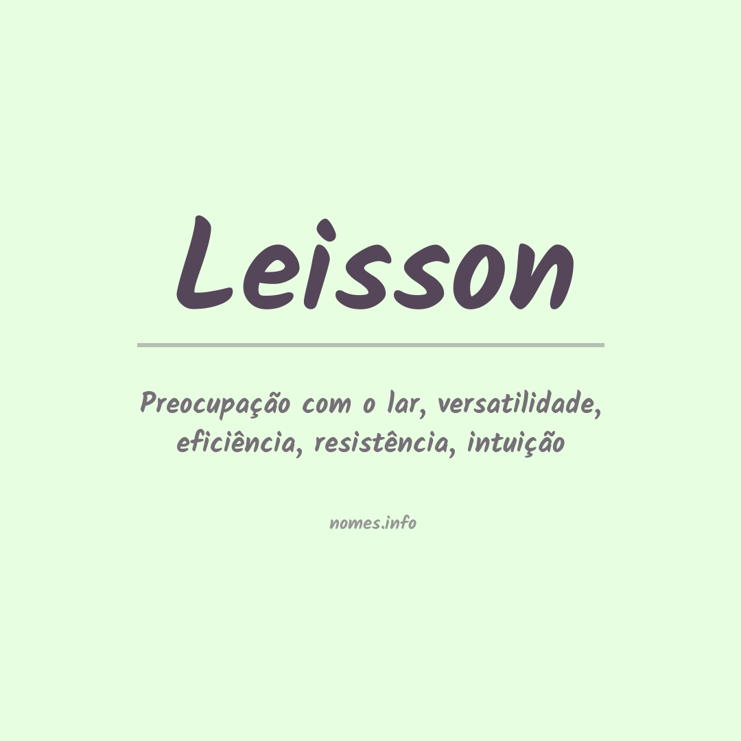 Significado do nome Leisson