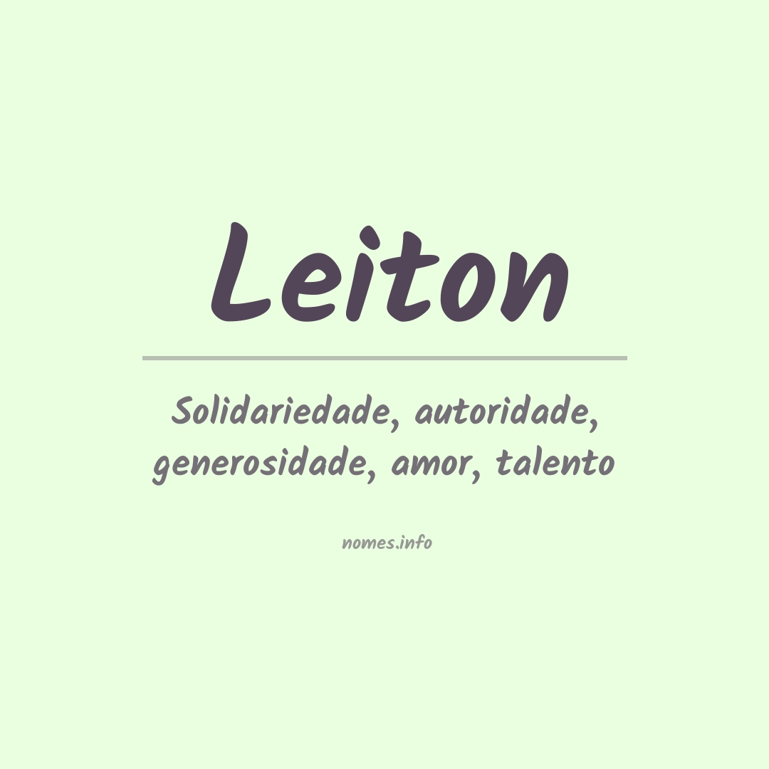 Significado do nome Leiton