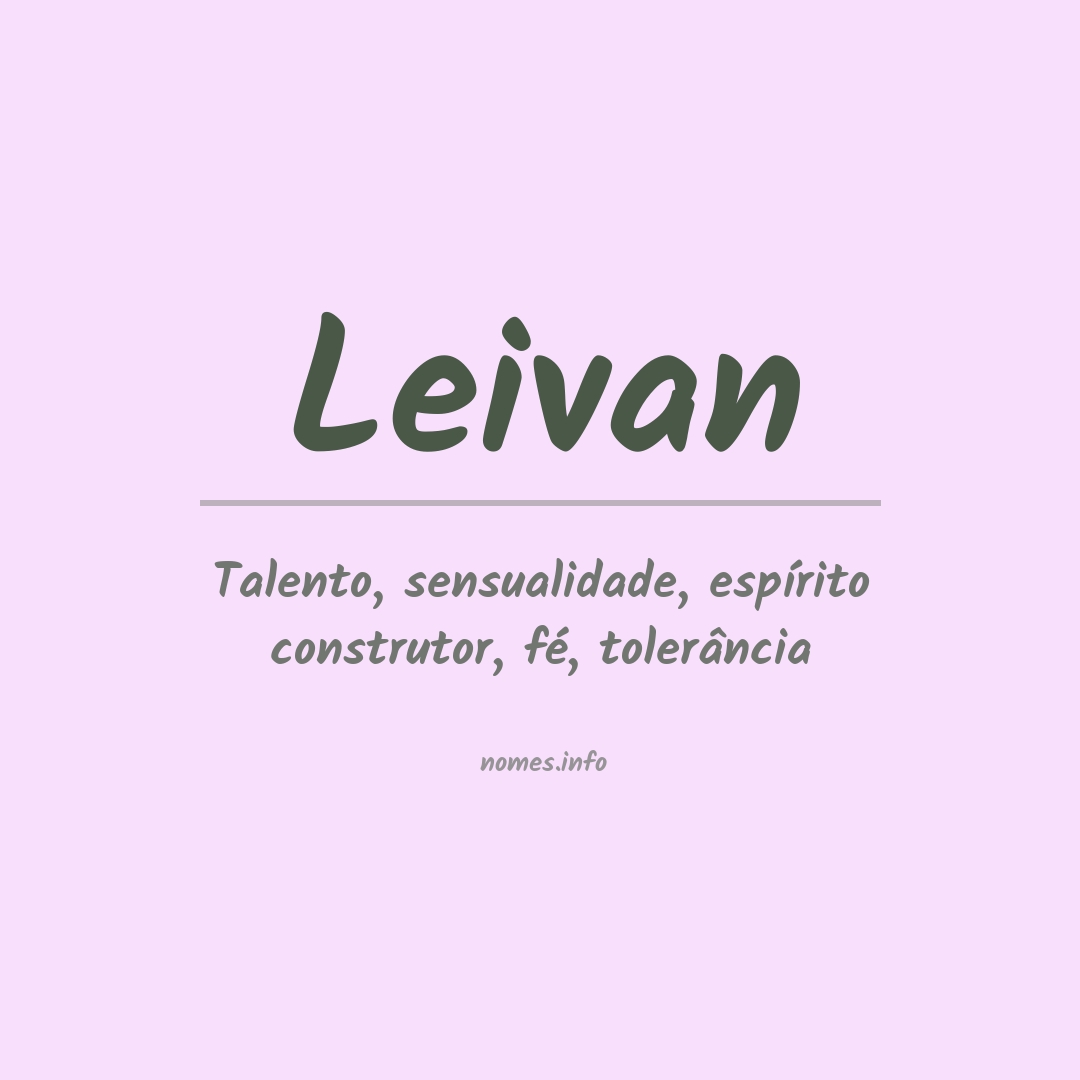 Significado do nome Leivan