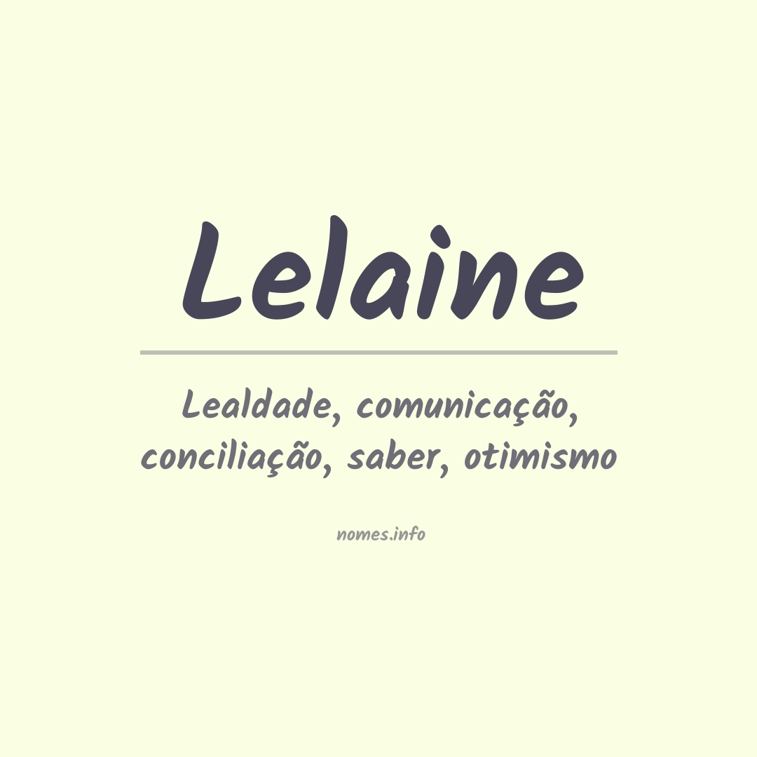 Significado do nome Lelaine