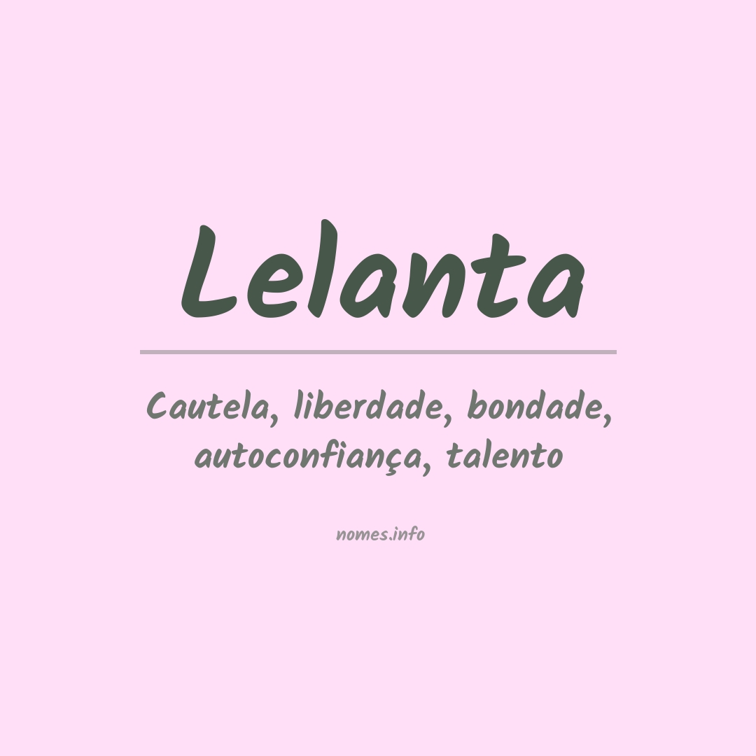 Significado do nome Lelanta