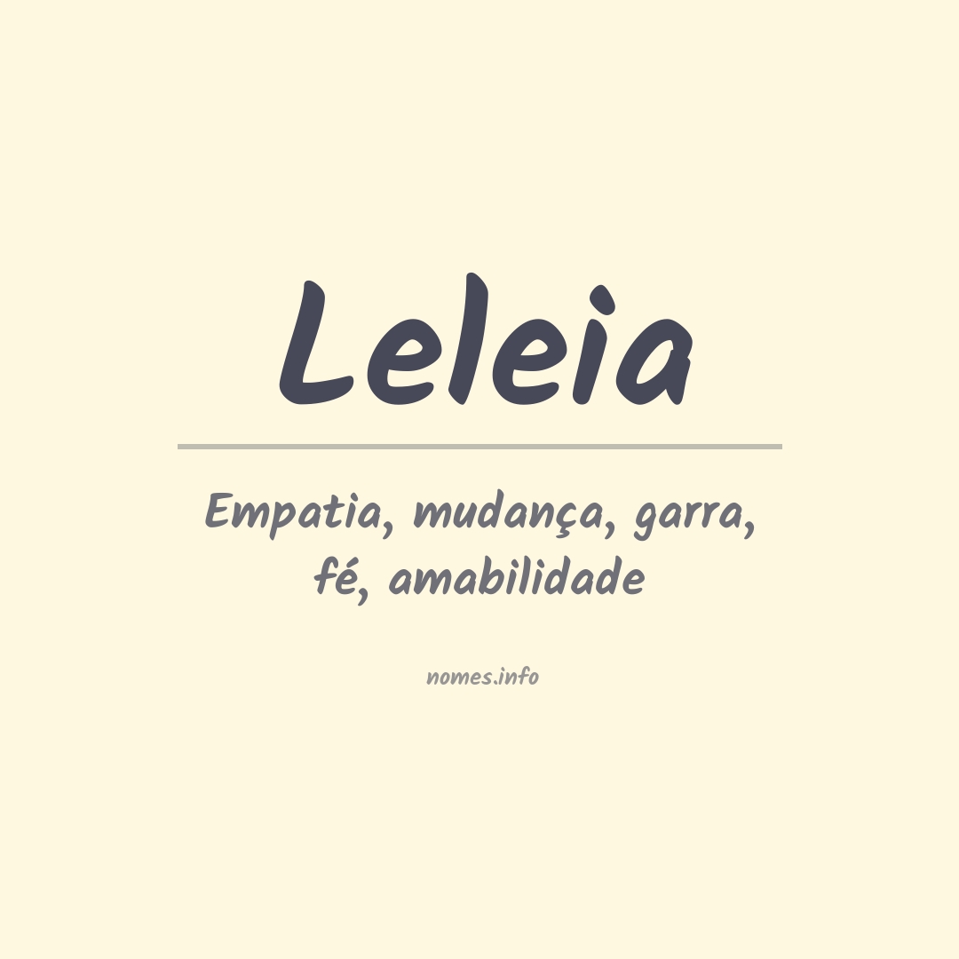 Significado do nome Leleia