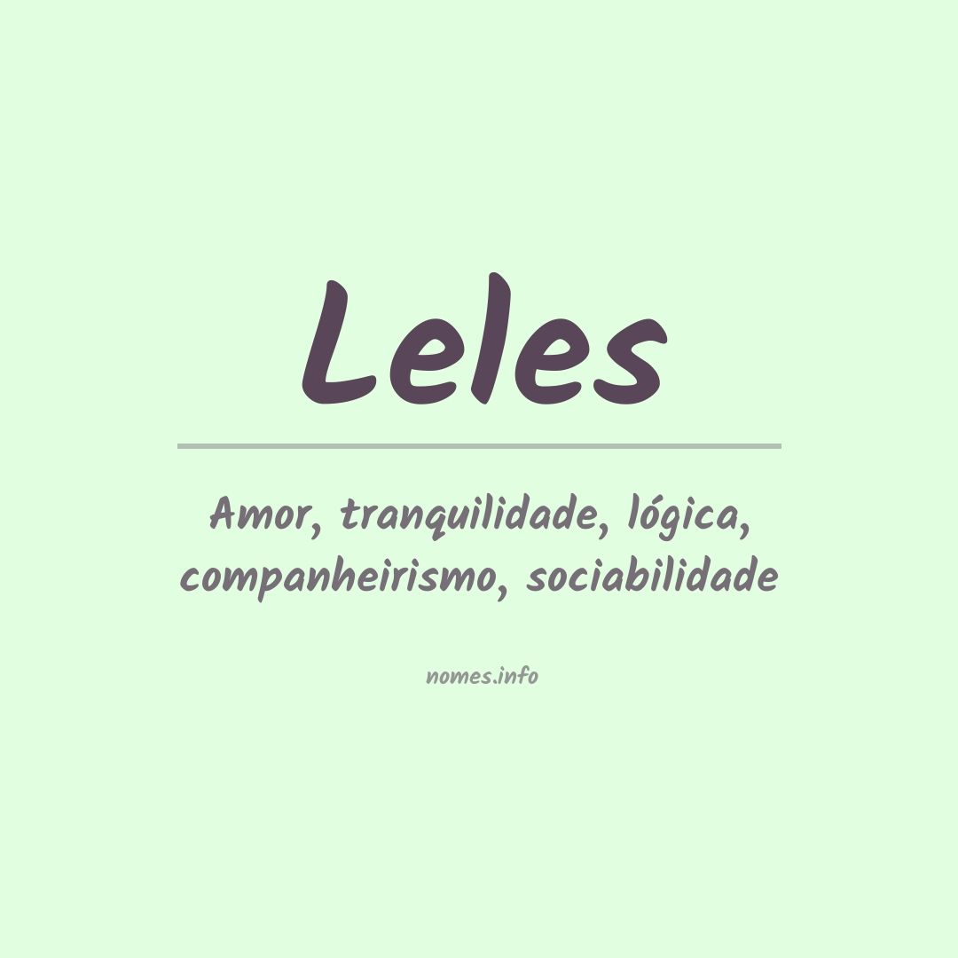 Significado do nome Leles