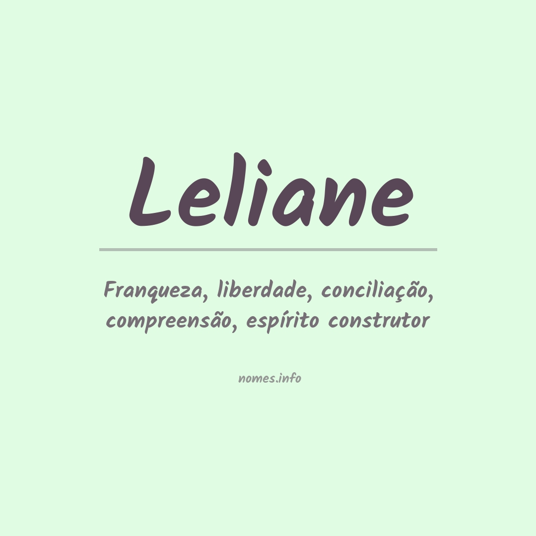 Significado do nome Leliane