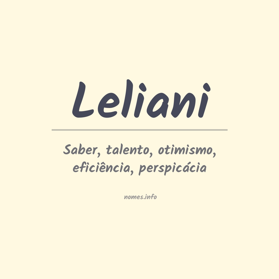 Significado do nome Leliani