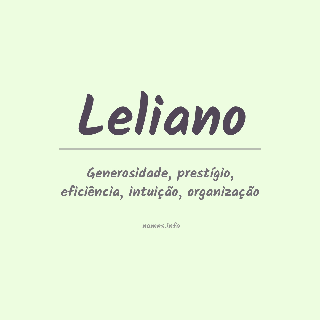Significado do nome Leliano