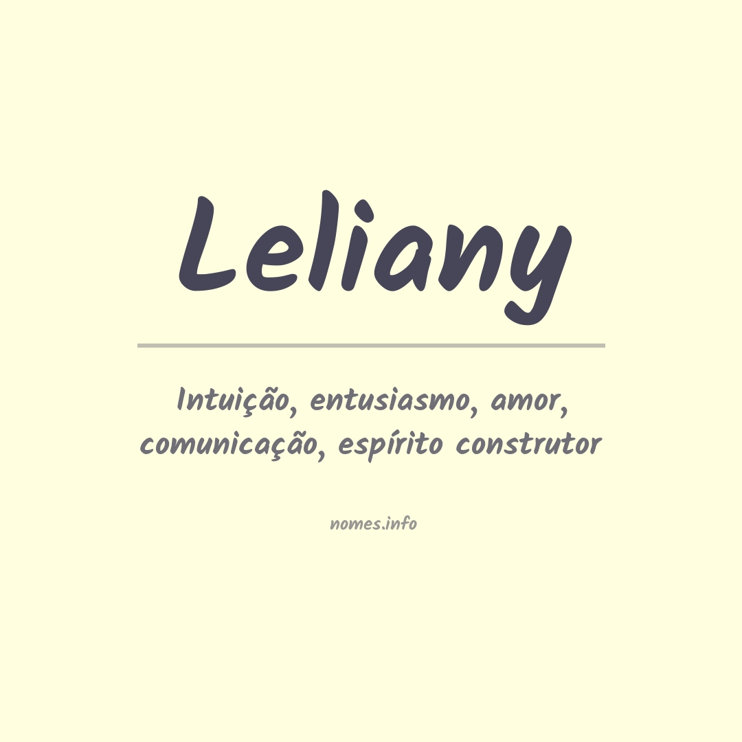 Significado do nome Leliany