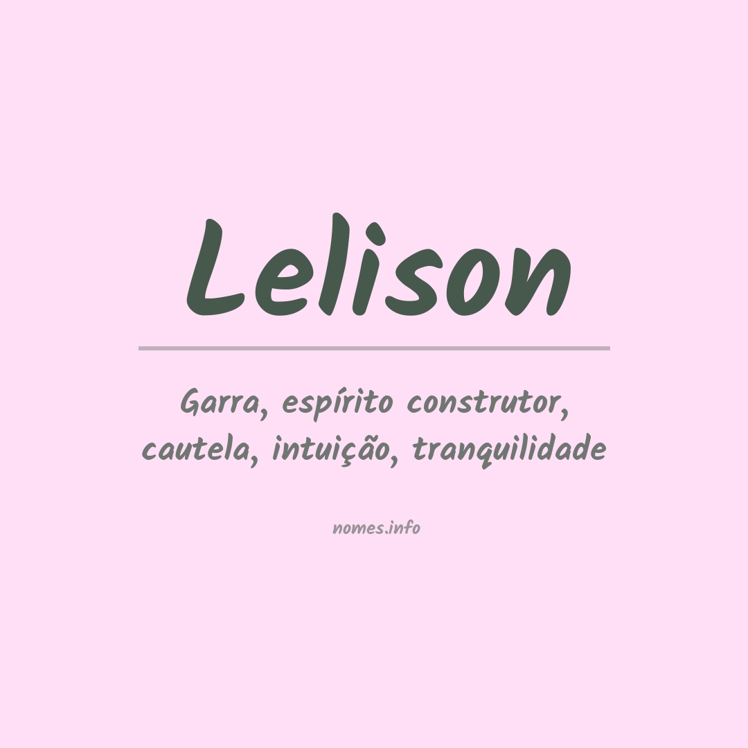 Significado do nome Lelison