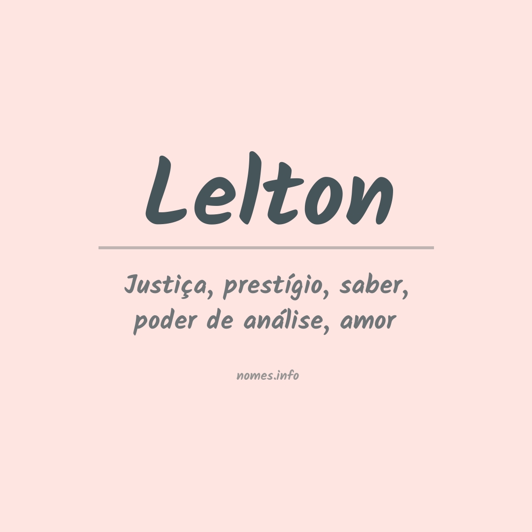 Significado do nome Lelton
