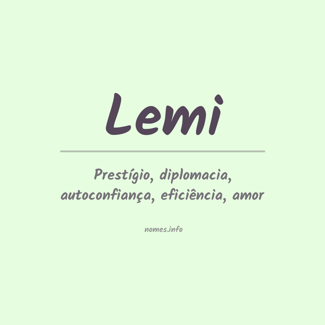 Significado do nome Lemi