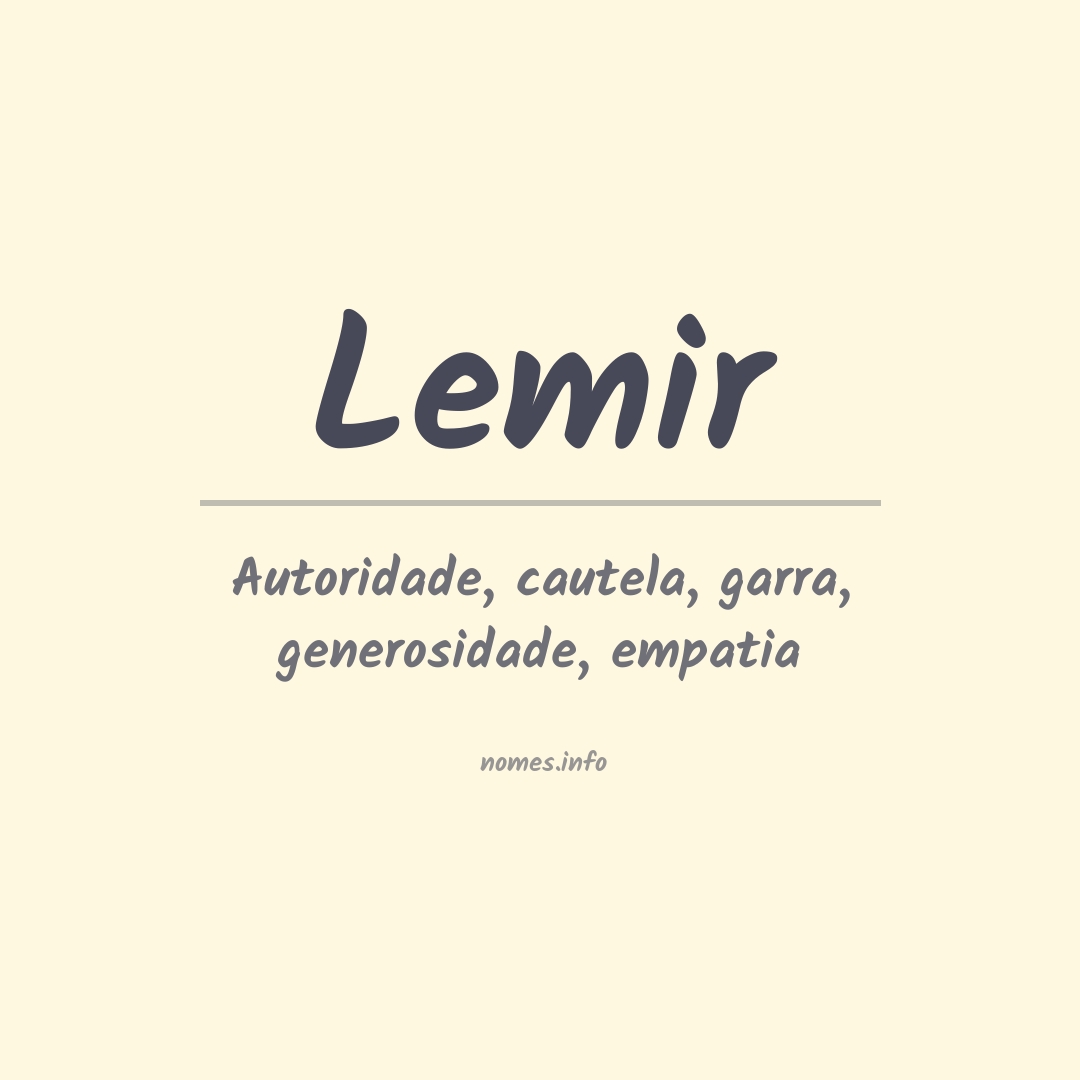 Significado do nome Lemir