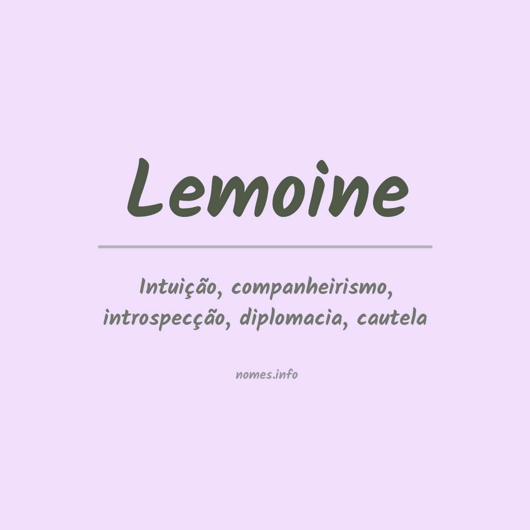 Significado do nome Lemoine