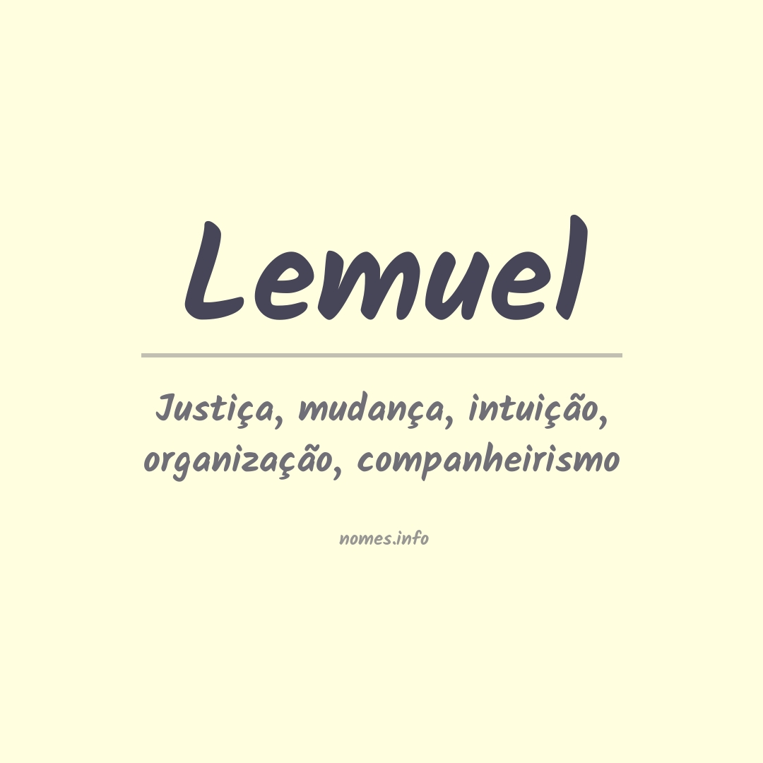 Significado do nome Lemuel