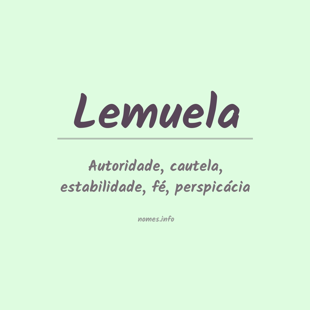 Significado do nome Lemuela
