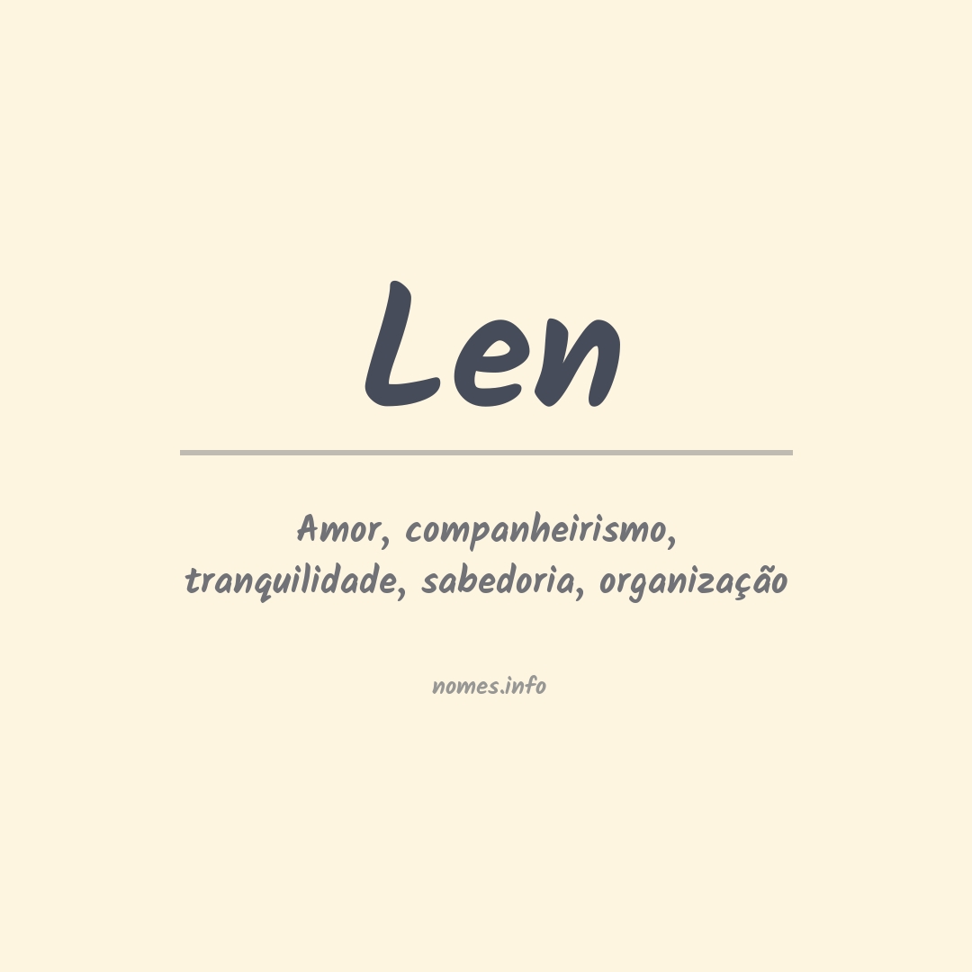 Significado do nome Len