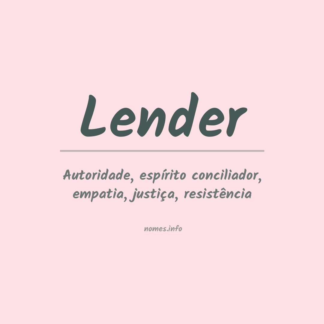 Significado do nome Lender