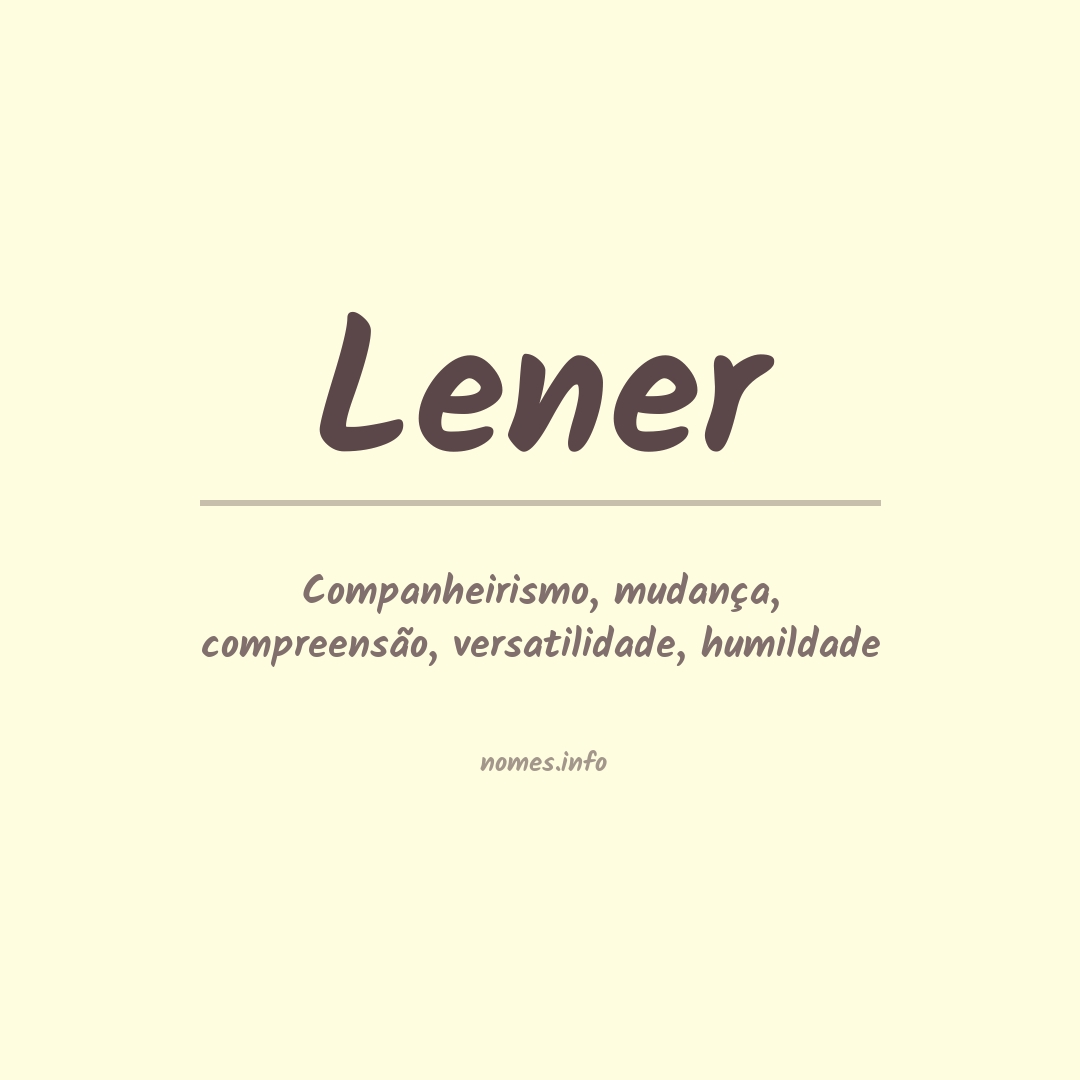 Significado do nome Lener