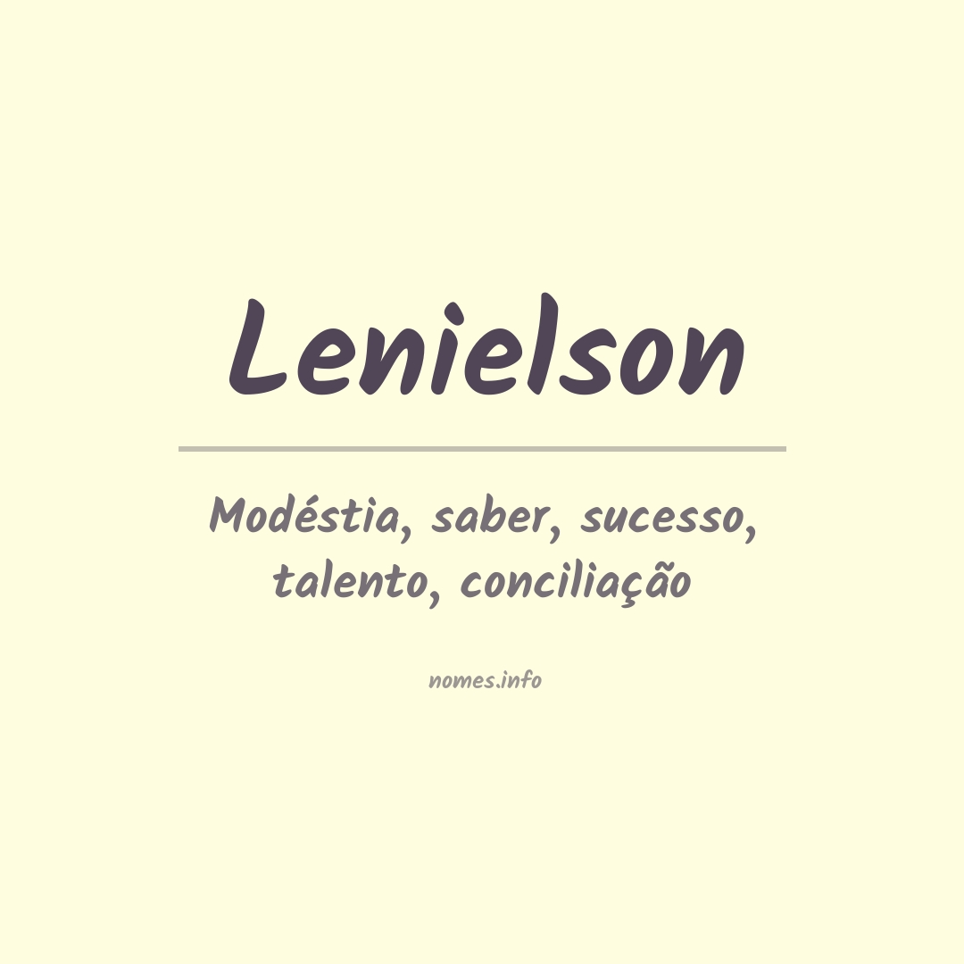 Significado do nome Lenielson