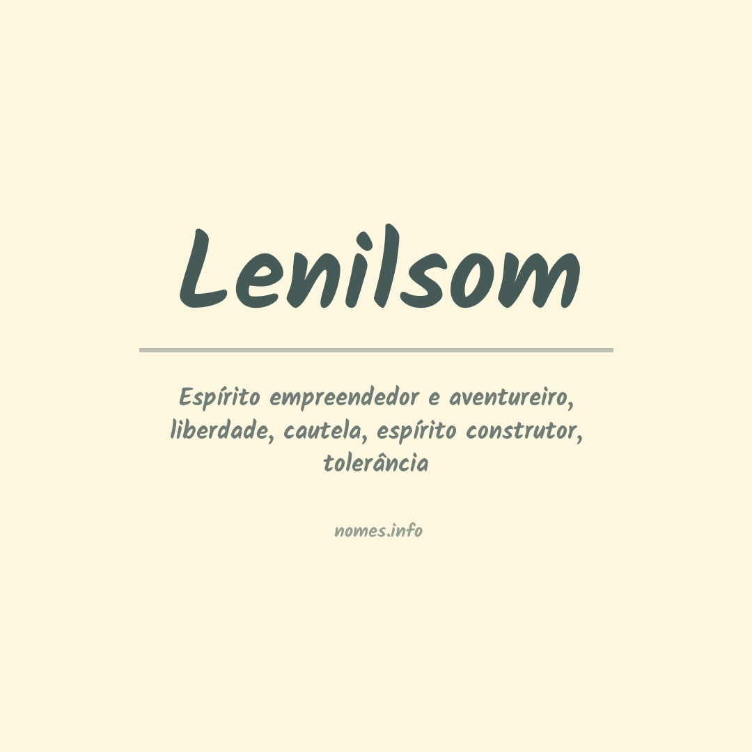 Significado do nome Lenilsom