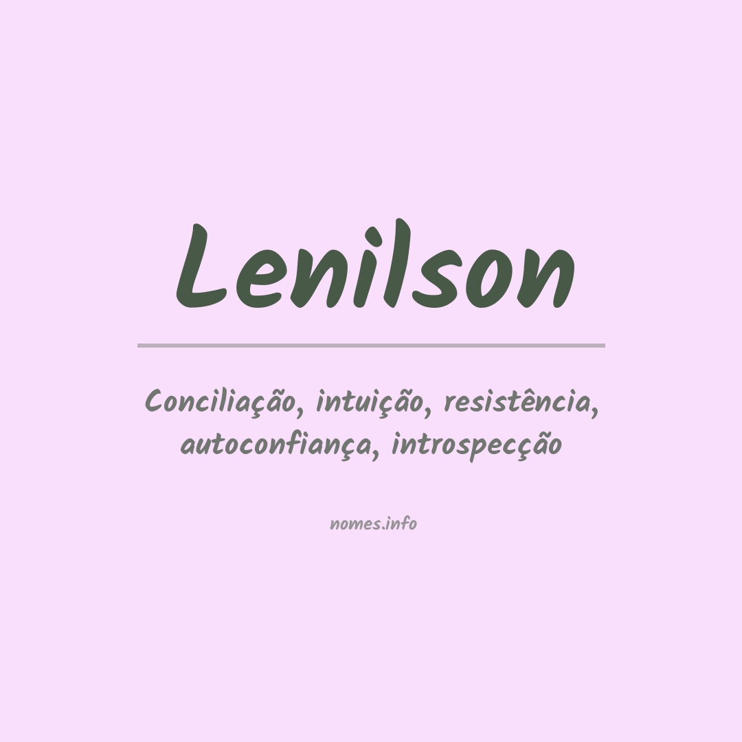 Significado do nome Lenilson