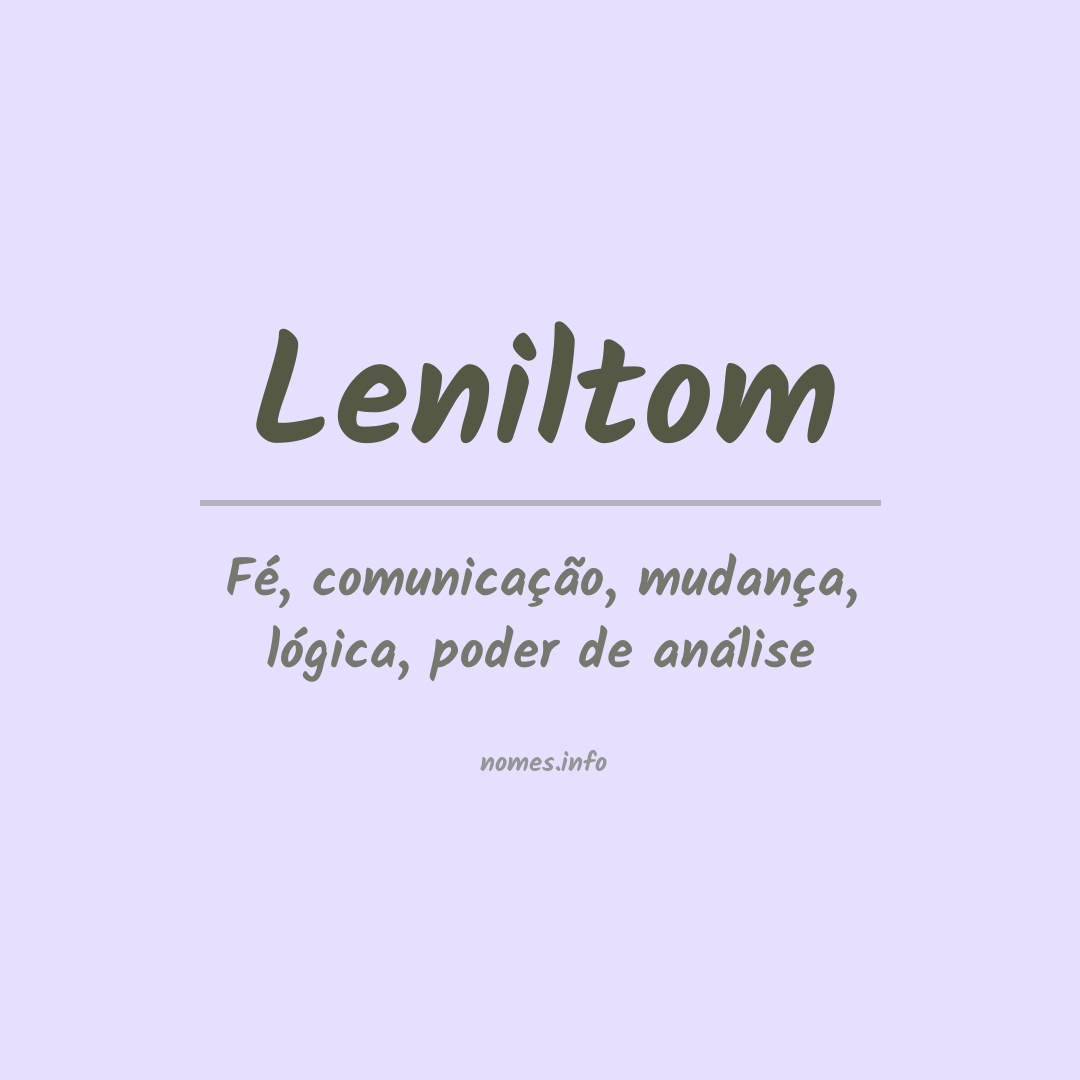 Significado do nome Leniltom