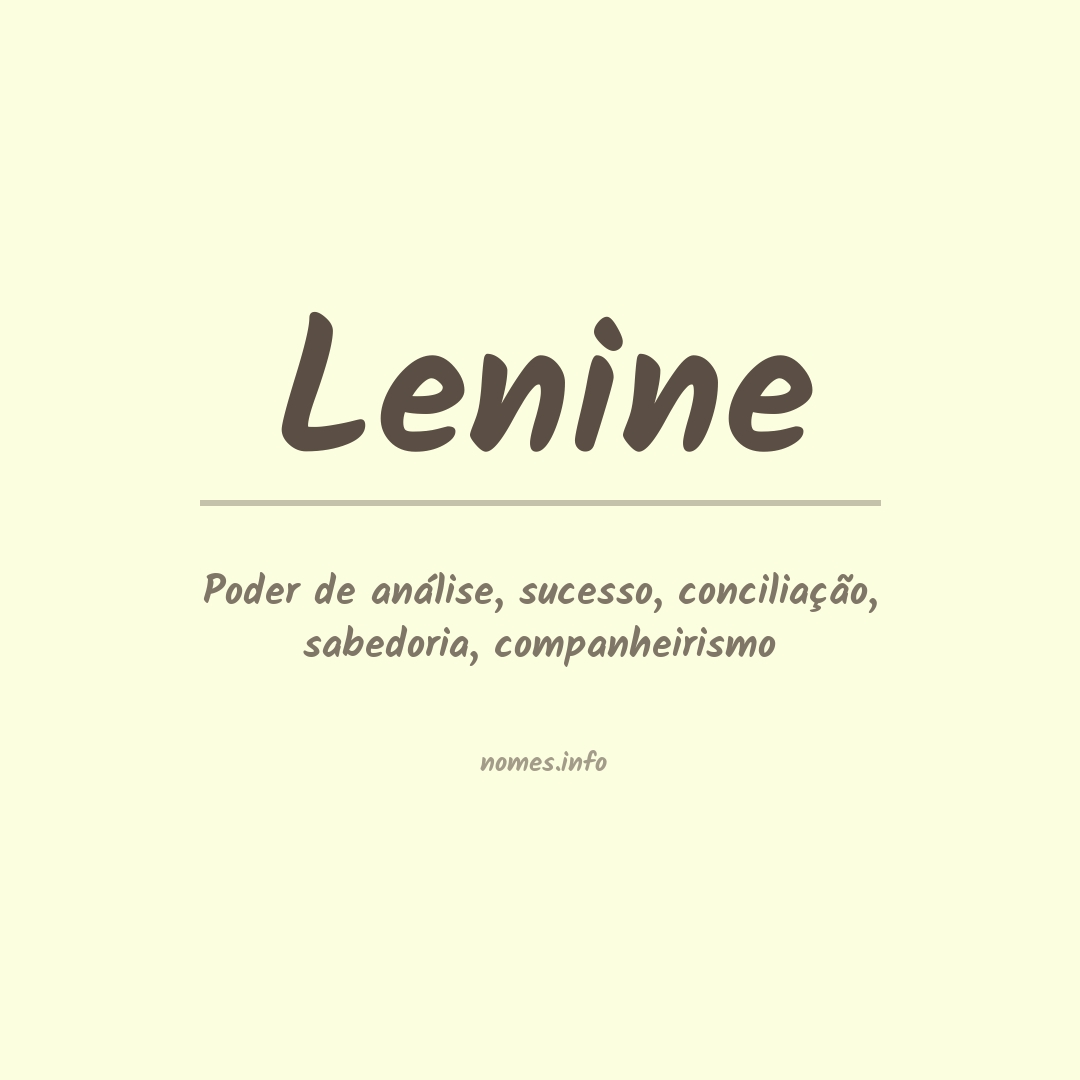 Significado do nome Lenine